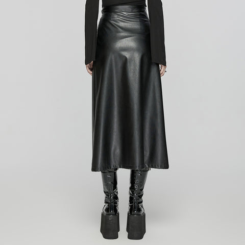 Punk Metal Leather Skirt