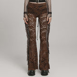 Goth See-through Lace Flared  Trousers