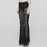 Goth See-through Lace Flared  Trousers