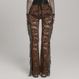 Goth See-through Lace Flared  Trousers