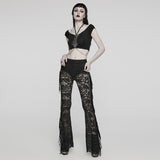 Goth See-through Lace Flared  Trousers