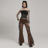 Goth See-through Lace Flared  Trousers