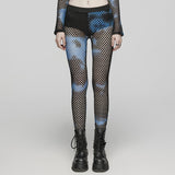 2024 PUNK tie-dyed mesh leggings