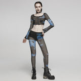 2024 PUNK tie-dyed mesh leggings