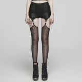 Goth Suspender Mesh leggings