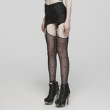 Goth Suspender Mesh leggings