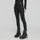 Punk skeleton leather  leggings