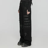 Punk decadent cross patch straight pants