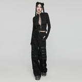 Punk decadent cross patch straight pants