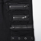 Punk decadent cross patch straight pants