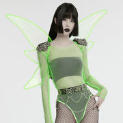 Punk Iridescent  Mesh Butterfly Wings