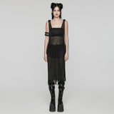 The Post-apocalyptic Techwear Style Knitted Hollow out Dress