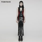 Sexy  Punk Glossy Leather Slit dress