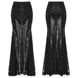 Goth Sexy Wrapped Hip Long Skirt