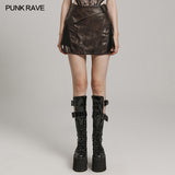 Punk Short Leather Skirt