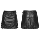 Punk Short Leather Skirt