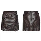 Punk Short Leather Skirt