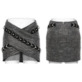 Punk Cross overlapping skirt