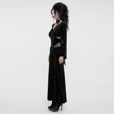 Goth V-neck embossed sexy dress