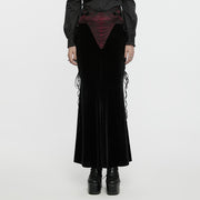 Goth velvet fishtail skirt