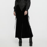 Goth velvet fishtail skirt