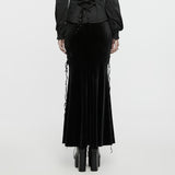 Goth velvet fishtail skirt