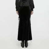 Goth velvet fishtail skirt