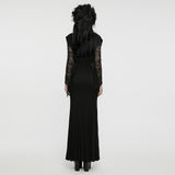 Low neck goth hollow formal dress