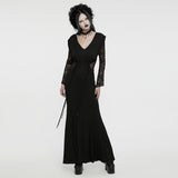 Low neck goth hollow formal dress