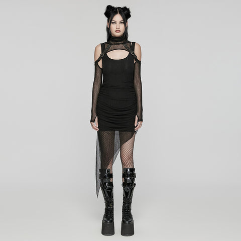 Wasteland hooded two-piece mesh dress