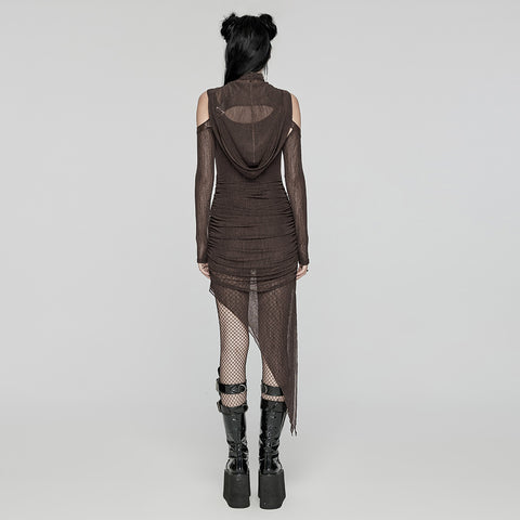 Wasteland hooded two-piece mesh dress