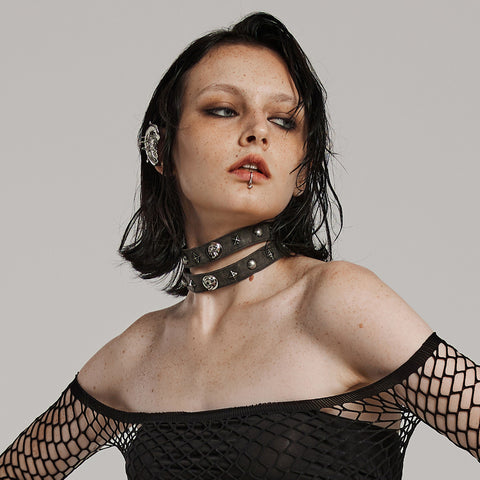 2024 Punk metal rivet choker