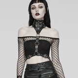 PUNK PU Leather Choker Harness