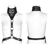 PUNK PU Leather Choker Harness