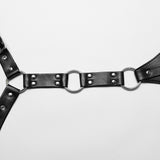 PUNK PU Leather Choker Harness