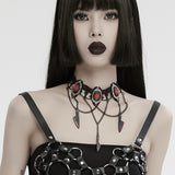 Gothic Red Rose Blade Choker