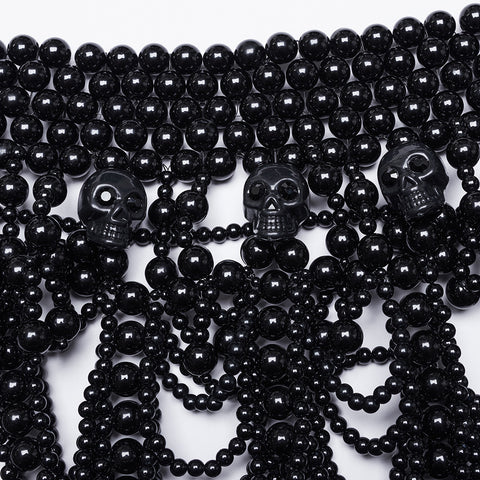 Gothic Skull Beaded Neck Cover