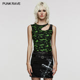 Punk Daily  hollow shoulder Vest