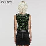 Punk Daily  hollow shoulder Vest