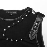 Punk Daily  hollow shoulder Vest