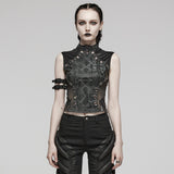 PUNK Snake Pattern Mesh Top