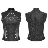 PUNK Snake Pattern Mesh Top