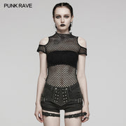 PUNK Tie-Dyed Mesh Short Sleeve T-shirt