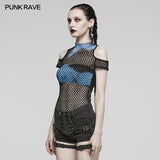 PUNK Tie-Dyed Mesh Short Sleeve T-shirt