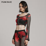 PUNK Tie-Dyed Mesh Long Sleeve T-shirt