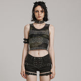 Punk daily striped mesh vest