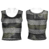 Punk daily striped mesh vest