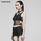 Punk textured perspective top