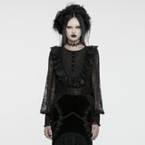 Goth lace lantern sleeve shirt