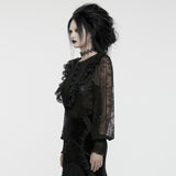 Goth lace lantern sleeve shirt